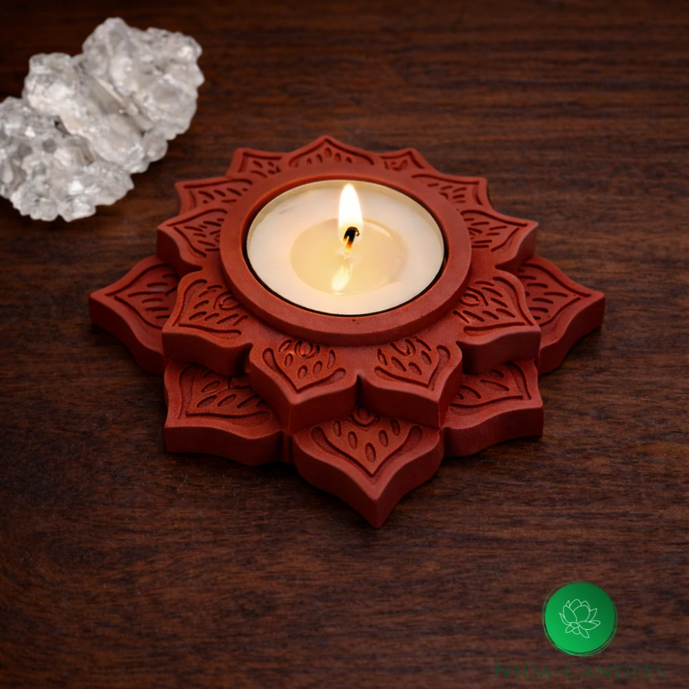 Mandala – svícen na čajovou svíčku