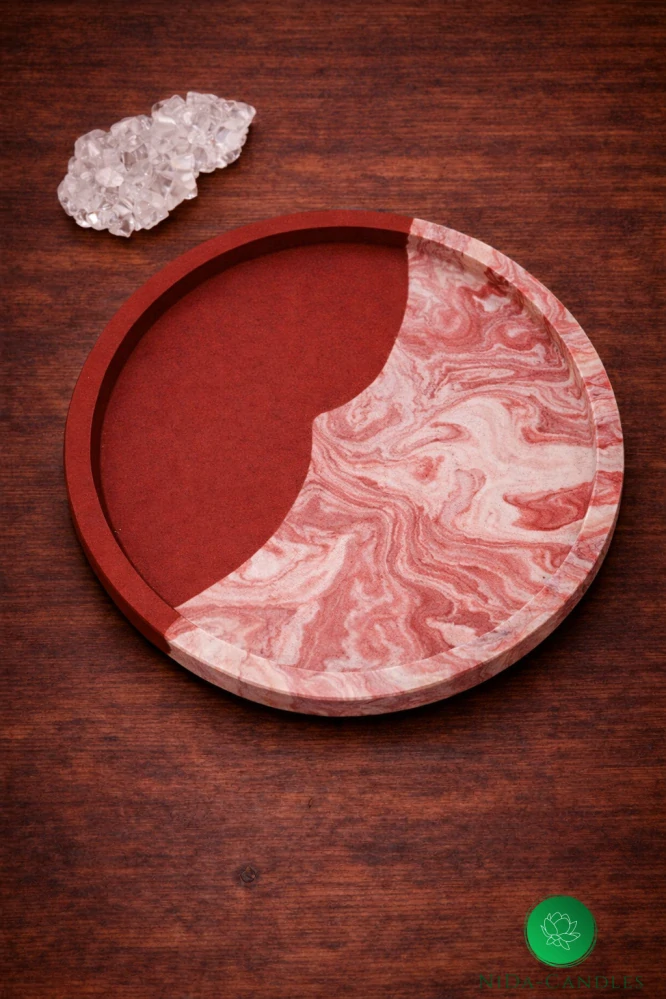 Jesmonite podtácek ROUND – mramorový efekt