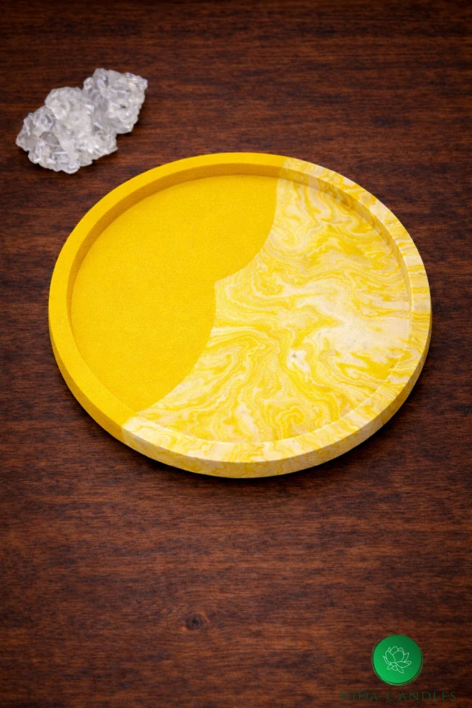 Jesmonite podtácek ROUND – mramorový efekt