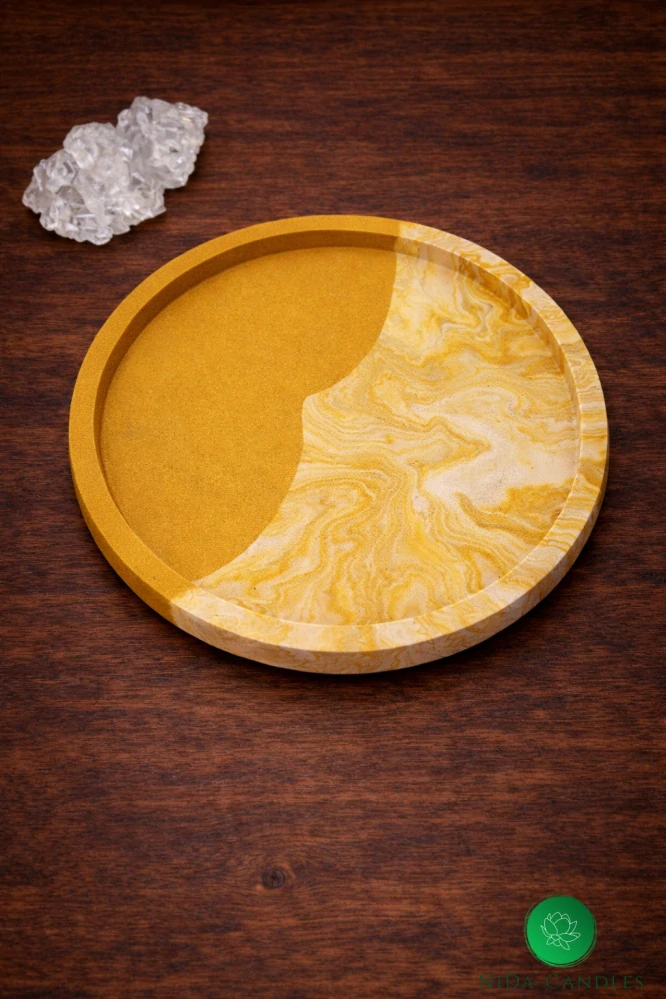 Jesmonite podtácek ROUND – mramorový efekt