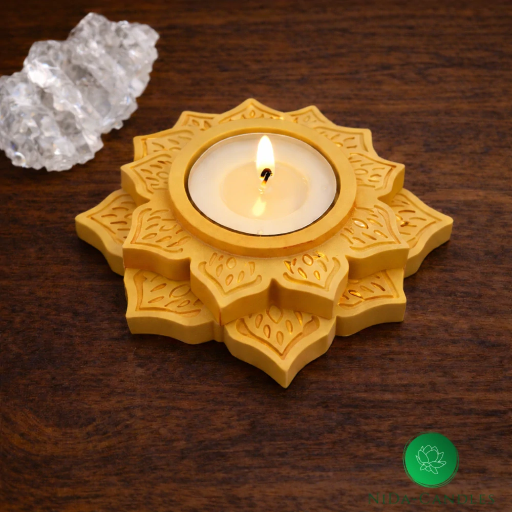 Mandala – svícen na čajovou svíčku