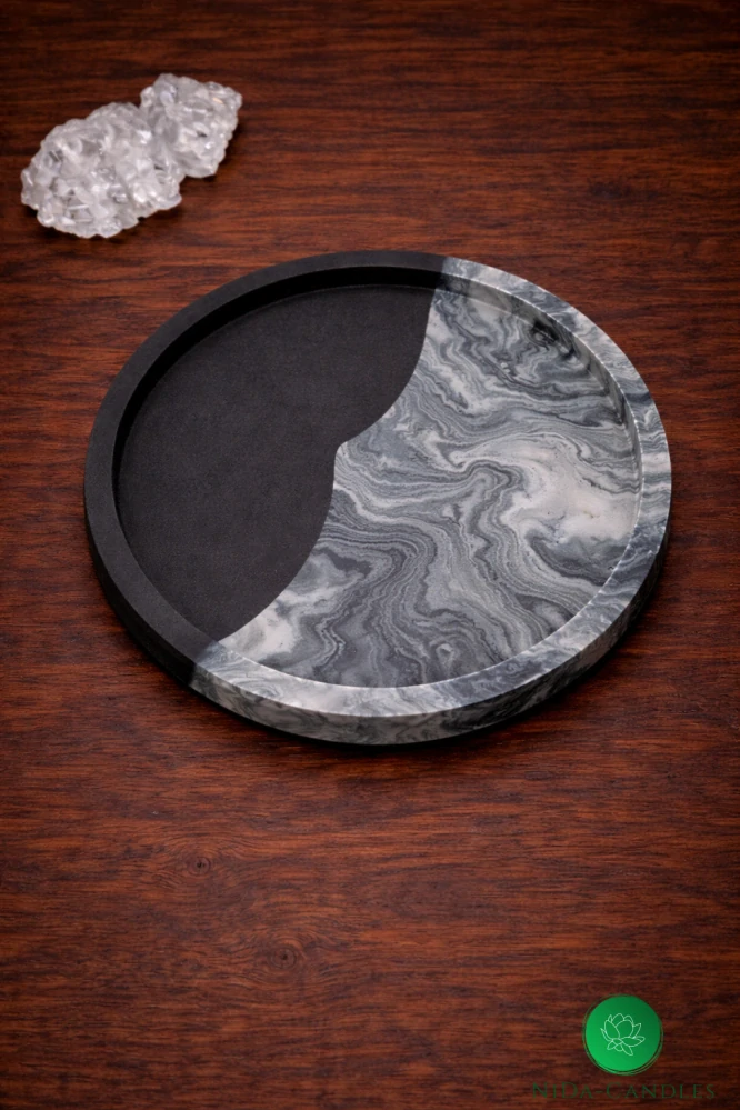 Jesmonite podtácek ROUND – mramorový efekt